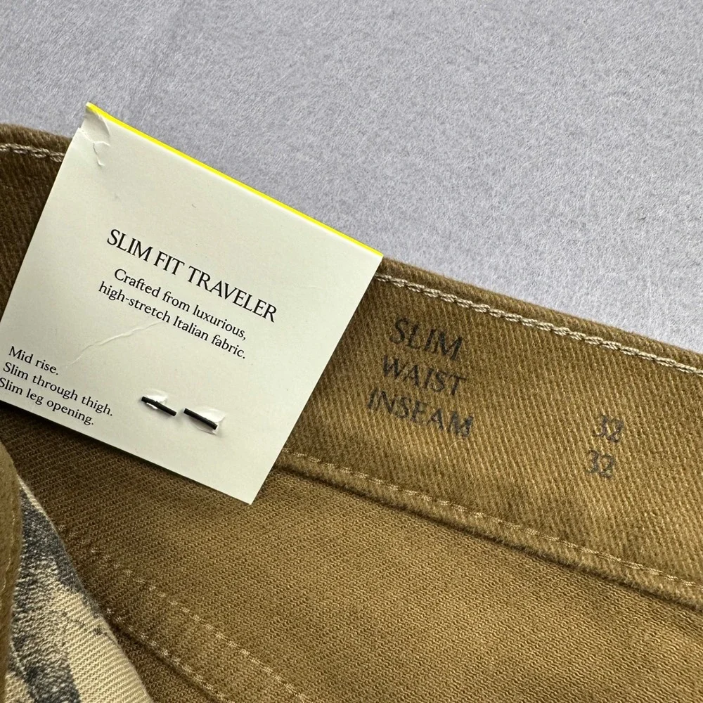 Banana Republic Slim Fit Traveler Pants Mens 32x32 Tobacco Brown NEW 562215-01-1